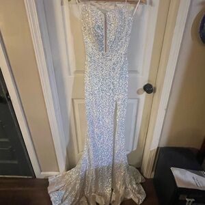 Stunning Silver Sequin Gown